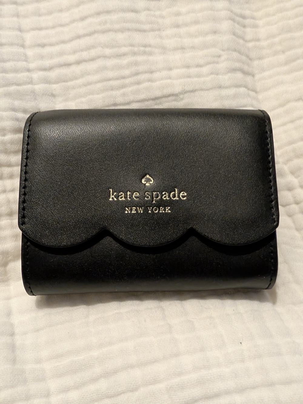kate spade Black Scallop Leather Wallet